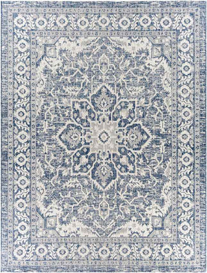 Mantinge Traditional Navy Area Rug