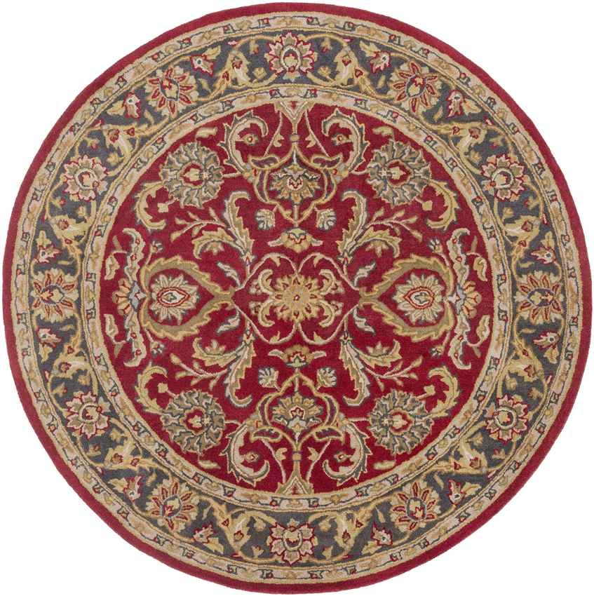 Palaiseau Traditional Bright Red Area Rug