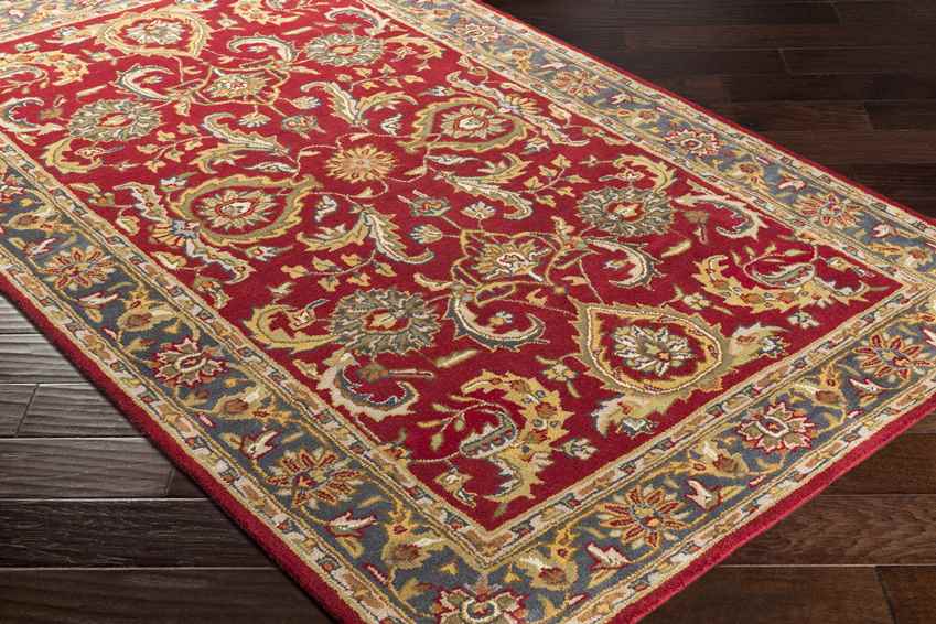 Palaiseau Traditional Bright Red Area Rug