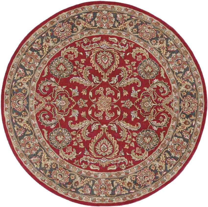 Palaiseau Traditional Bright Red Area Rug