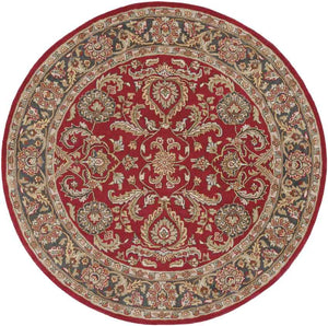 Palaiseau Traditional Bright Red Area Rug