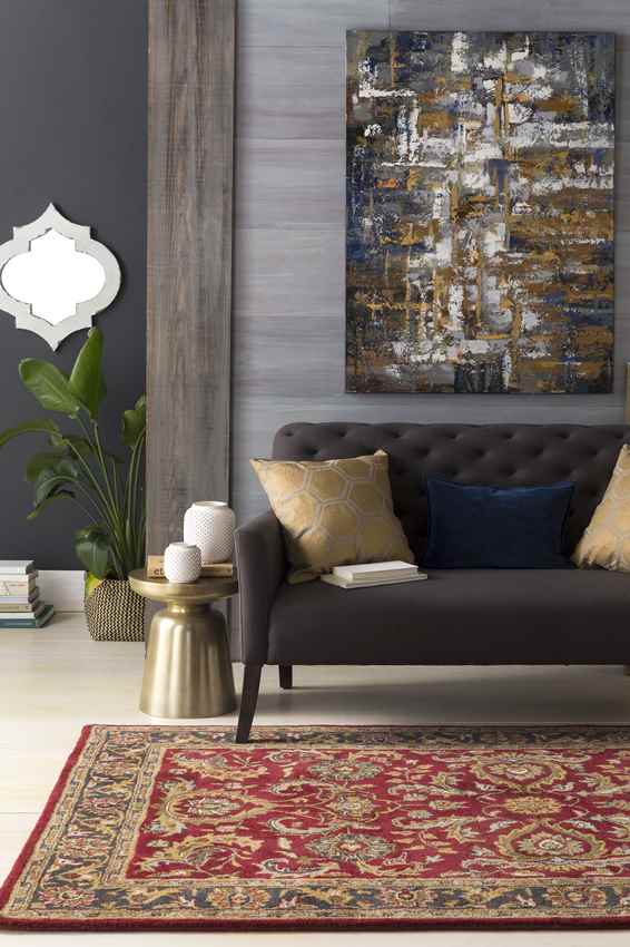 Palaiseau Traditional Bright Red Area Rug