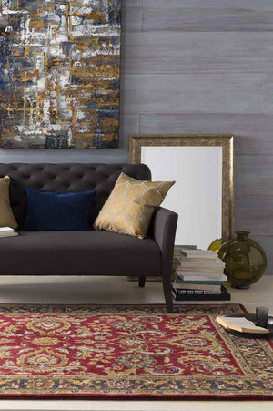 Palaiseau Traditional Bright Red Area Rug