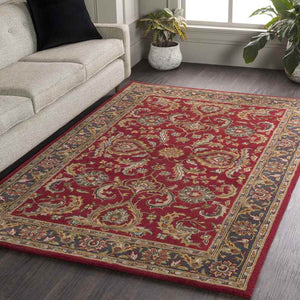 Palaiseau Traditional Bright Red Area Rug