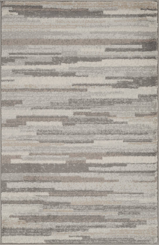 Orvelte Modern Medium Gray/Tan/White Area Rug