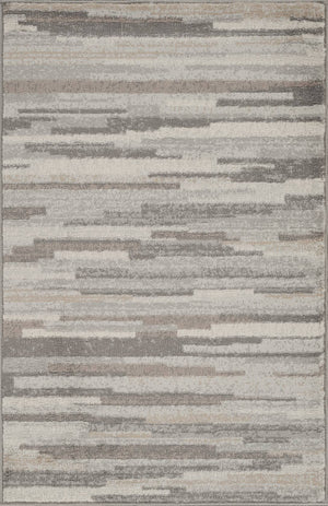 Orvelte Modern Medium Gray/Tan/White Area Rug