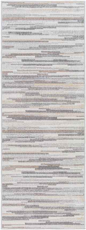 Orvelte Modern Medium Gray/Tan/White Area Rug