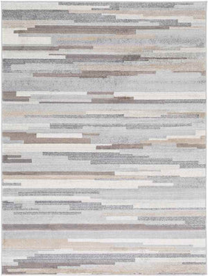 Orvelte Modern Medium Gray/Tan/White Area Rug