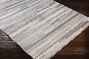 Orvelte Modern Medium Gray/Tan/White Area Rug