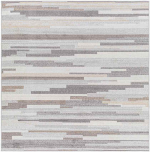 Orvelte Modern Medium Gray/Tan/White Area Rug