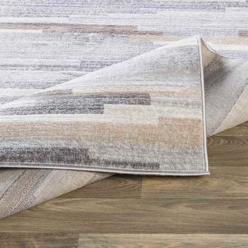 Orvelte Modern Medium Gray/Tan/White Area Rug