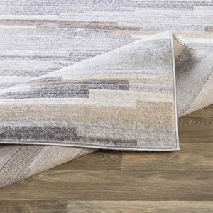 Orvelte Modern Medium Gray/Tan/White Area Rug