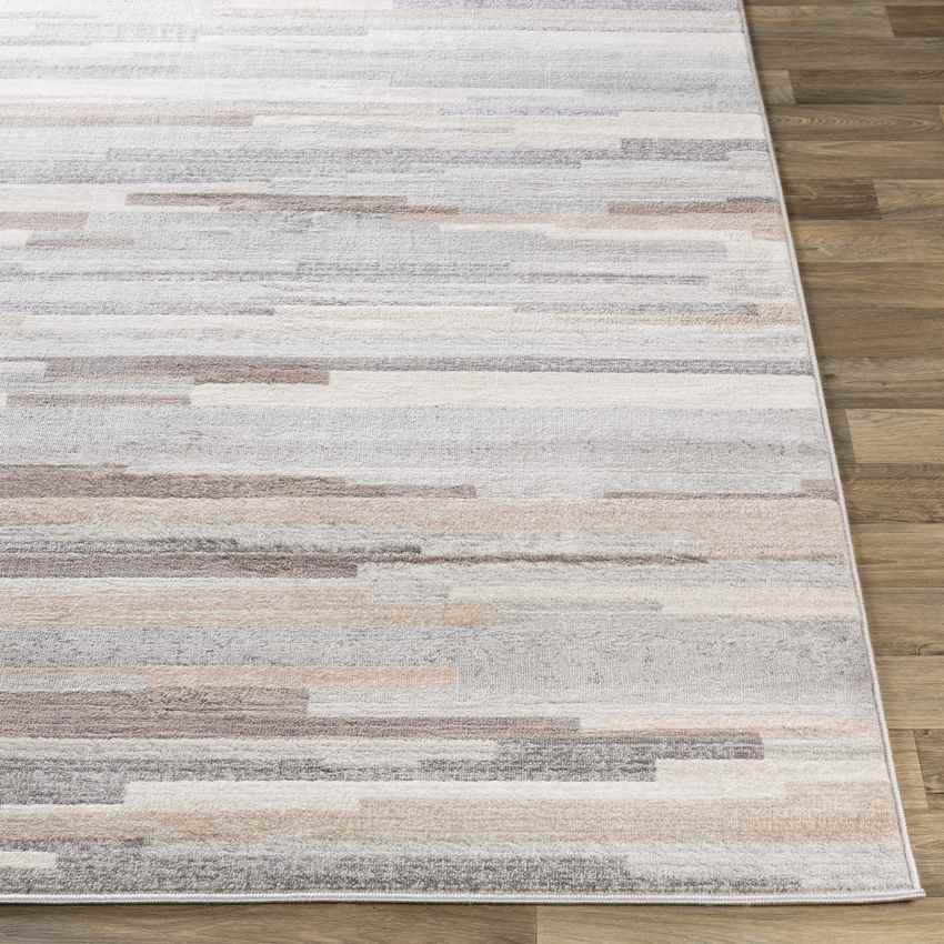 Orvelte Modern Medium Gray/Tan/White Area Rug