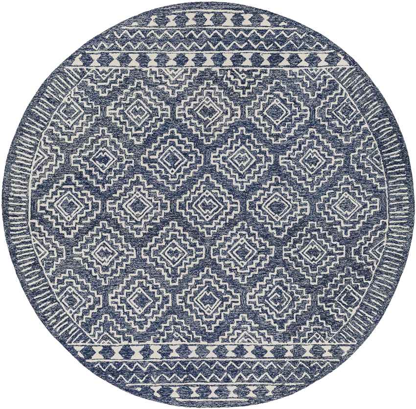 Vledder Global Dark Blue Area Rug