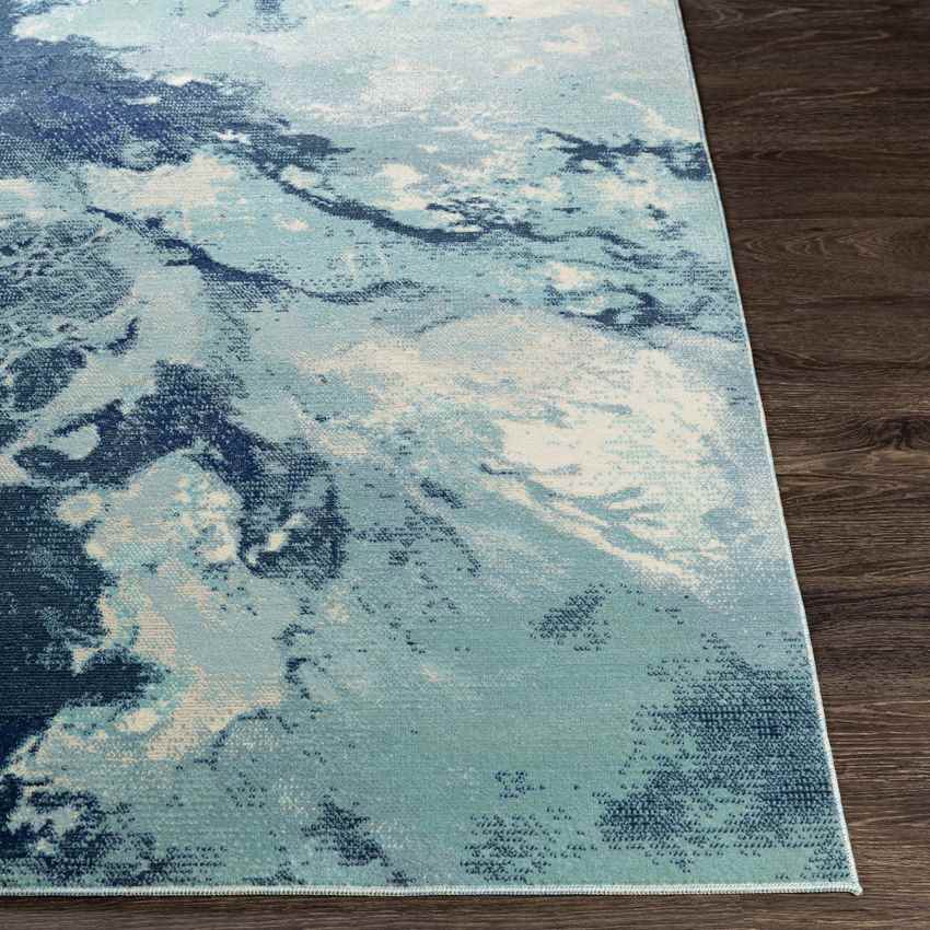 Britsum Modern Dark Blue Area Rug