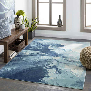 Britsum Modern Dark Blue Area Rug