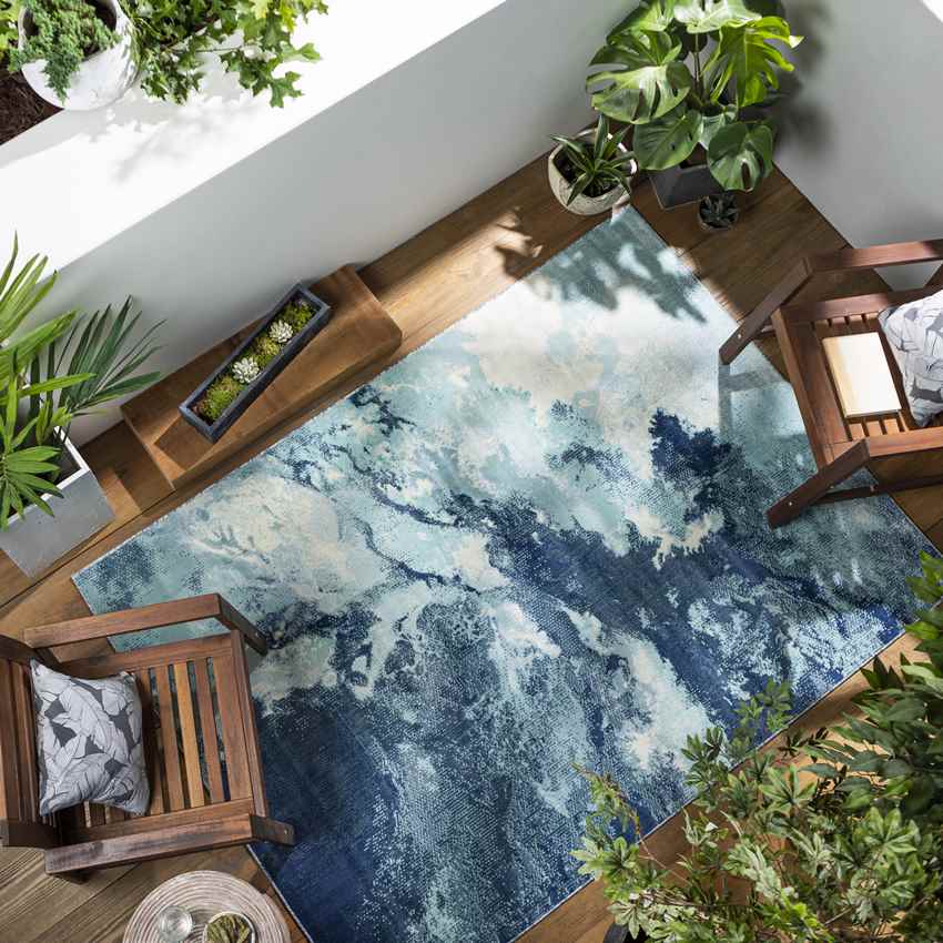 Britsum Modern Dark Blue Area Rug