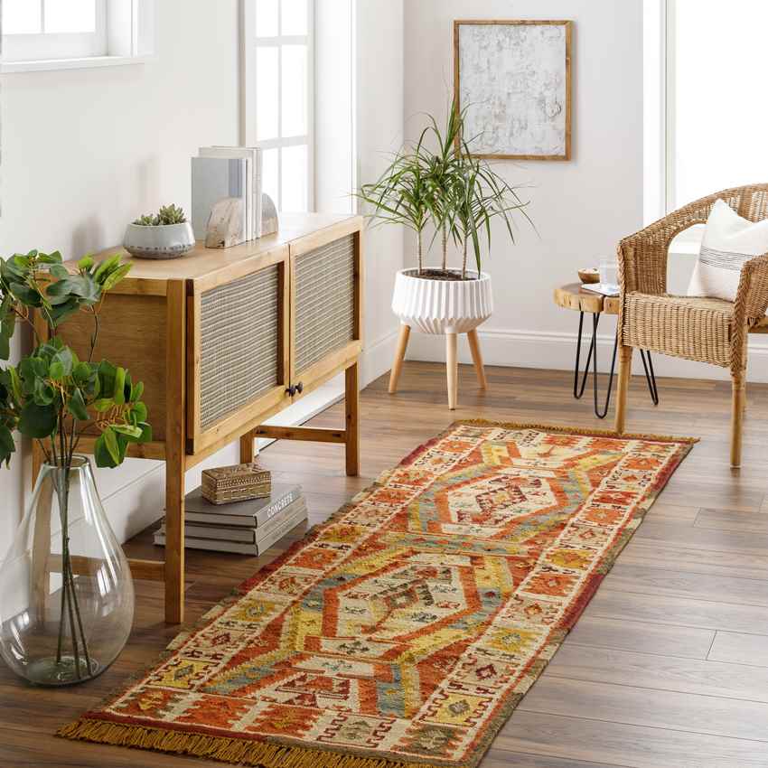 Wognum Global Burgundy Area Rug