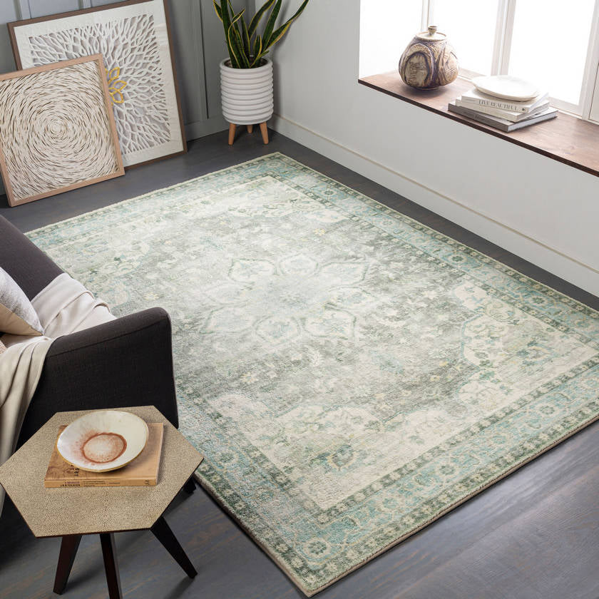 Heiereind Traditional Sage Area Rug