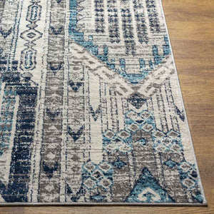 Hool Rustic Sky Blue Area Rug