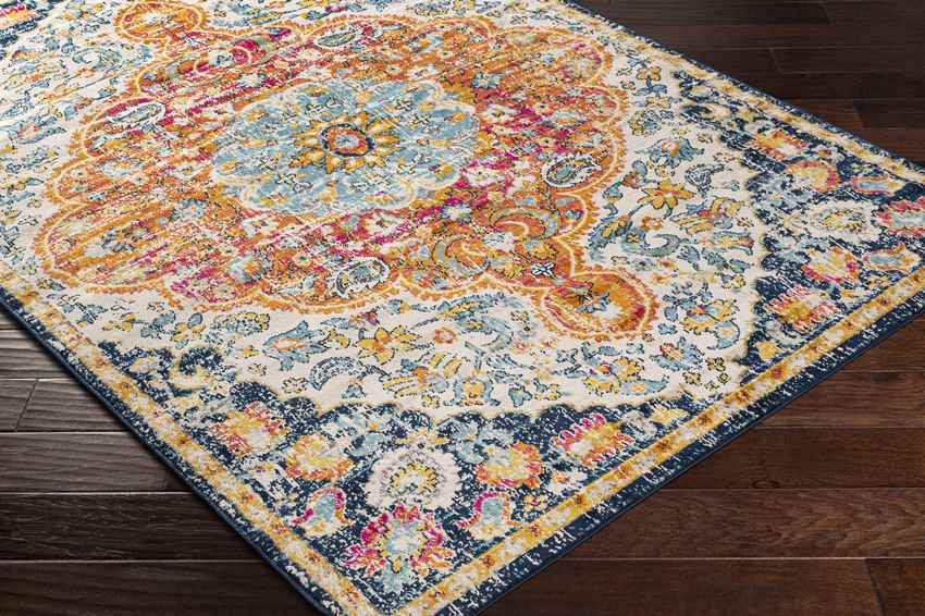 Horzik Traditional Bright Orange Area Rug