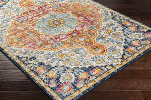 Horzik Traditional Bright Orange Area Rug