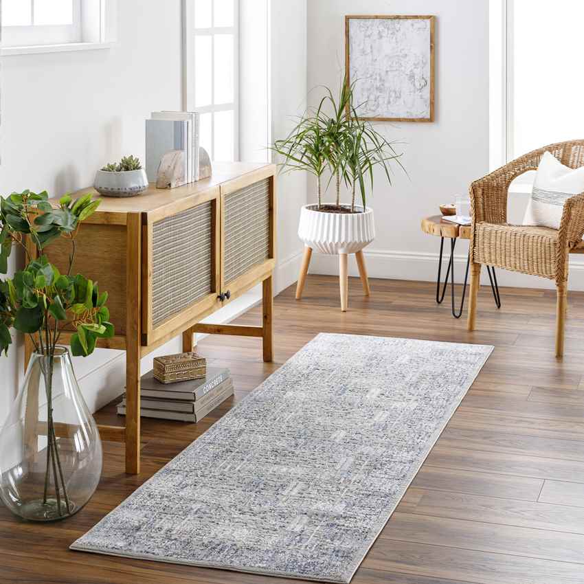 Lieshout Traditional Pale Blue Area Rug