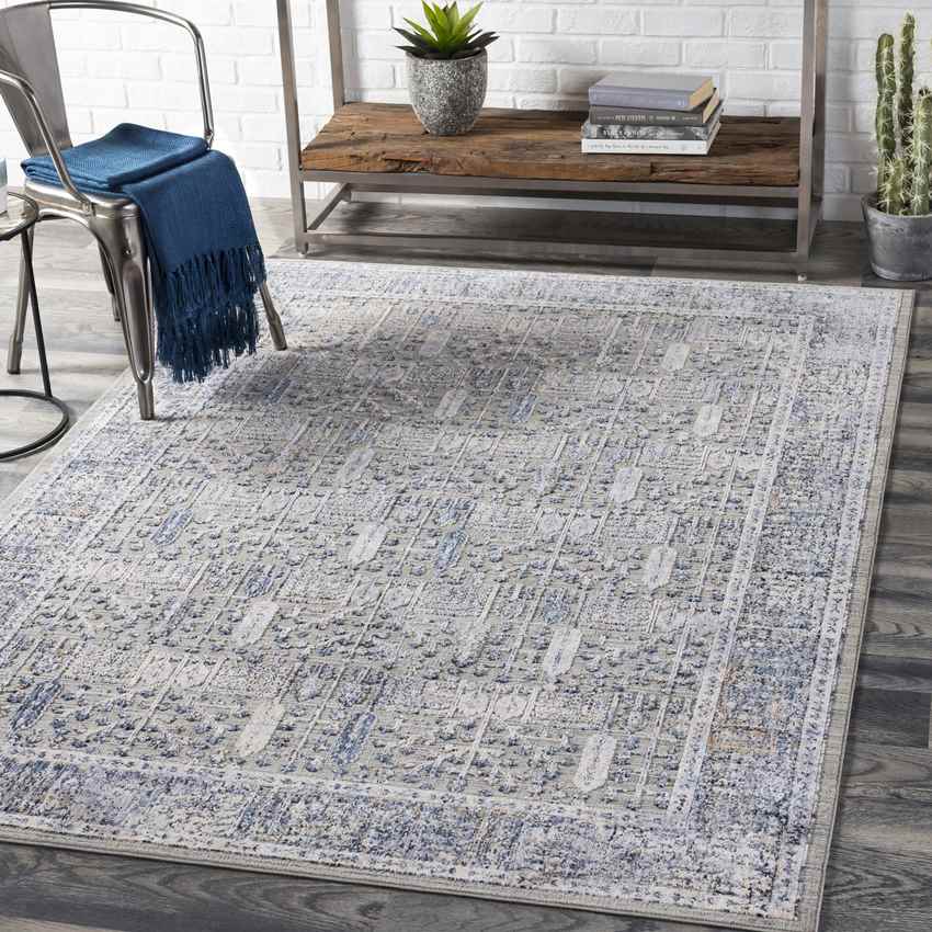 Lieshout Traditional Pale Blue Area Rug