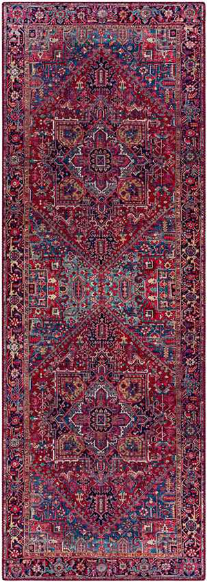 Looneind Traditional Dark Red Area Rug
