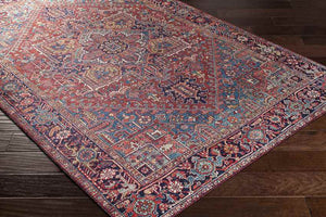 Looneind Traditional Dark Red Area Rug