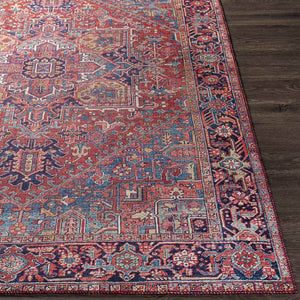 Looneind Traditional Dark Red Area Rug