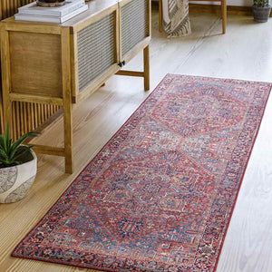 Looneind Traditional Dark Red Area Rug