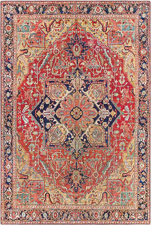 Maren Traditional Brick Red Area Rug