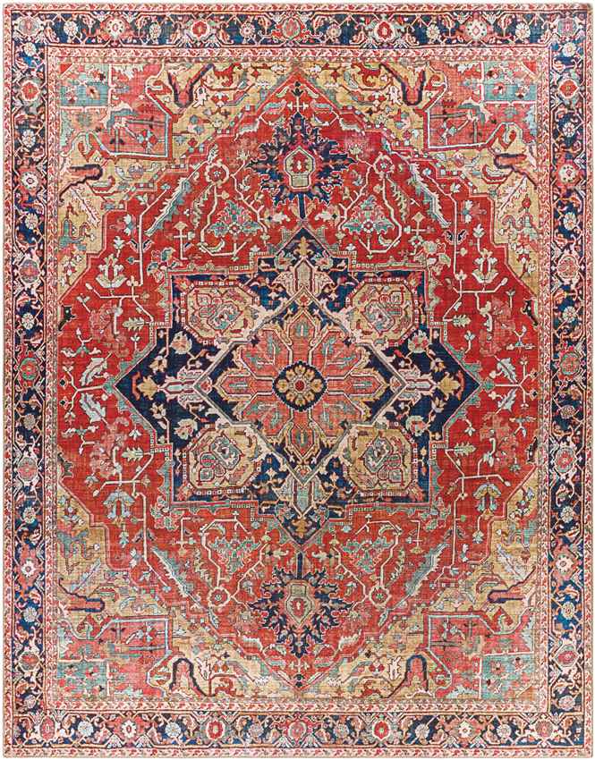 Maren Traditional Brick Red Area Rug