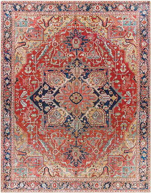 Maren Traditional Brick Red Area Rug
