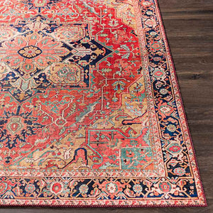 Maren Traditional Brick Red Area Rug