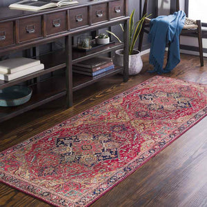 Maren Traditional Brick Red Area Rug
