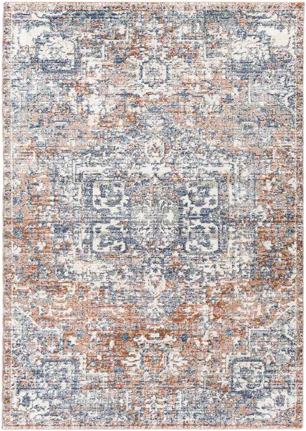 Rising Sun Traditional Burnt Orange Area Rug