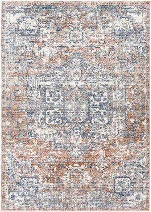 Rising Sun Traditional Burnt Orange Area Rug