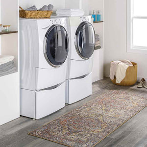 Manche Traditional Burnt Orange Area Rug