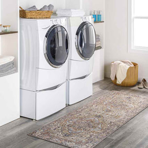 Manche Traditional Dark Brown Area Rug