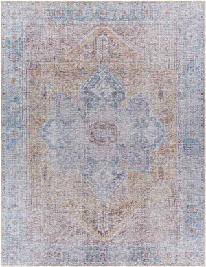 Komi Traditional Burnt Orange Washable Area Rug