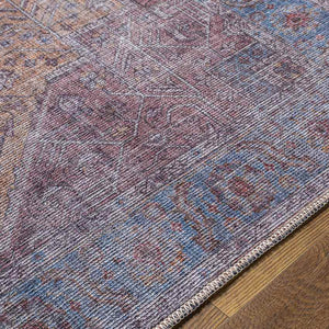 Komi Traditional Burnt Orange Washable Area Rug