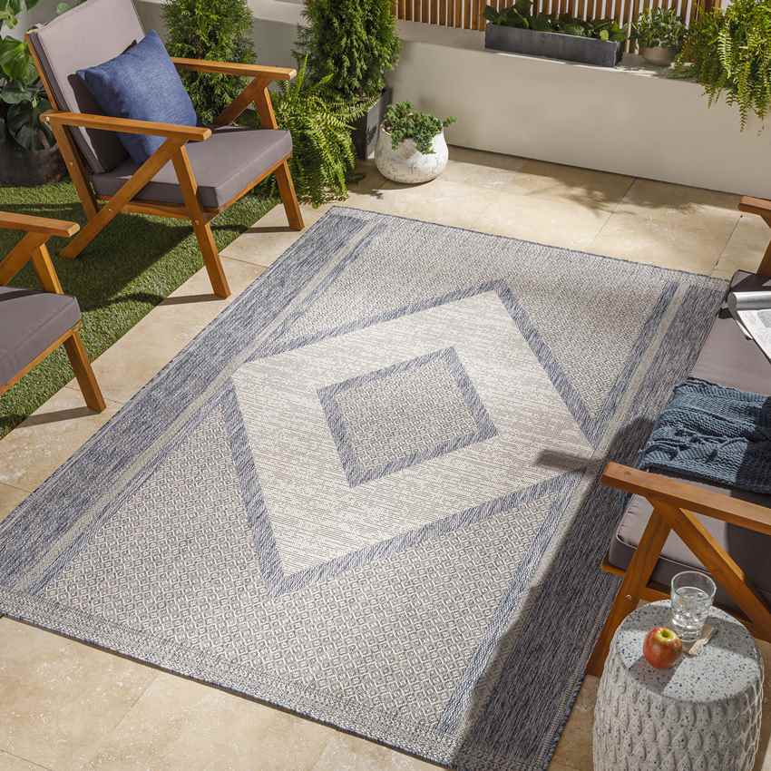 Keokuk Rustic Dark Blue Area Rug