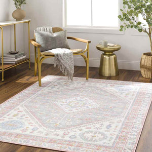 Maize Traditional Blush Washable Area Rug