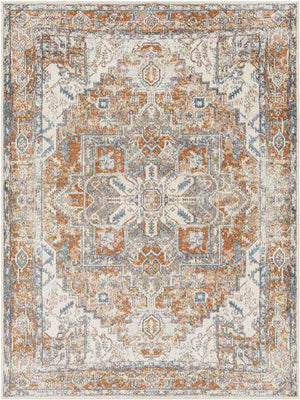 Dry Ridge Traditional Rust Washable Area Rug