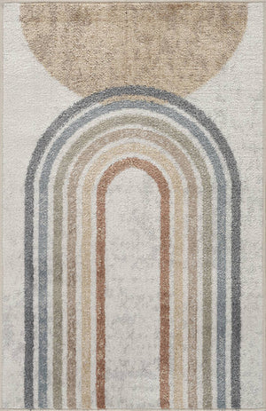 Eliot Modern Beige Washable Area Rug
