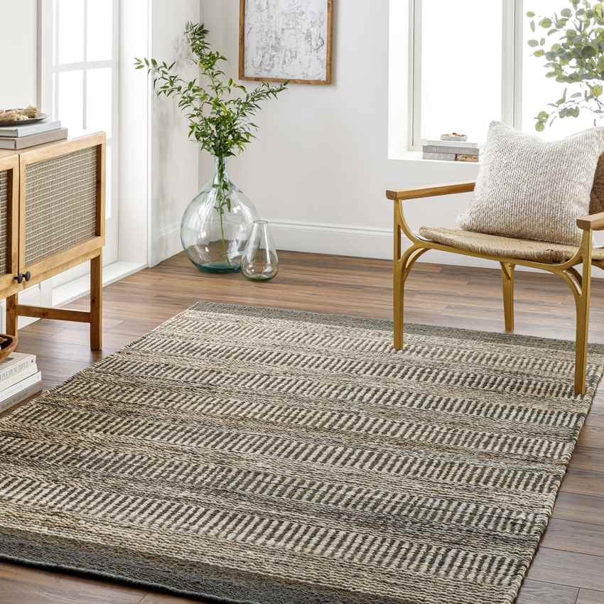 Cylinder Rustic Black/Tan Area Rug