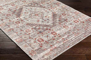 Village Traditional Brown Washable Area Rug