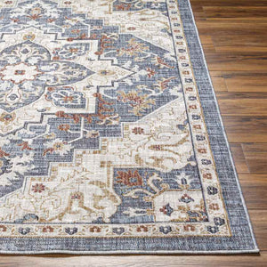 Morrowville Traditional Denim Area Rug